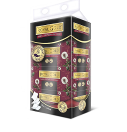 Loose 4 Box x 80 Sheets Royal Gold Luxurious White Facial Tissue